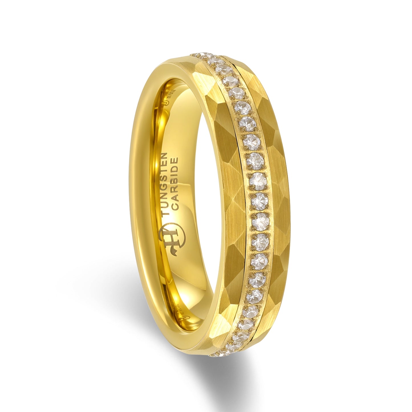 Hioleegi Eternity Wedding Bands for Men Women with CZ Zircon Inlay (HI-0201-6MM)