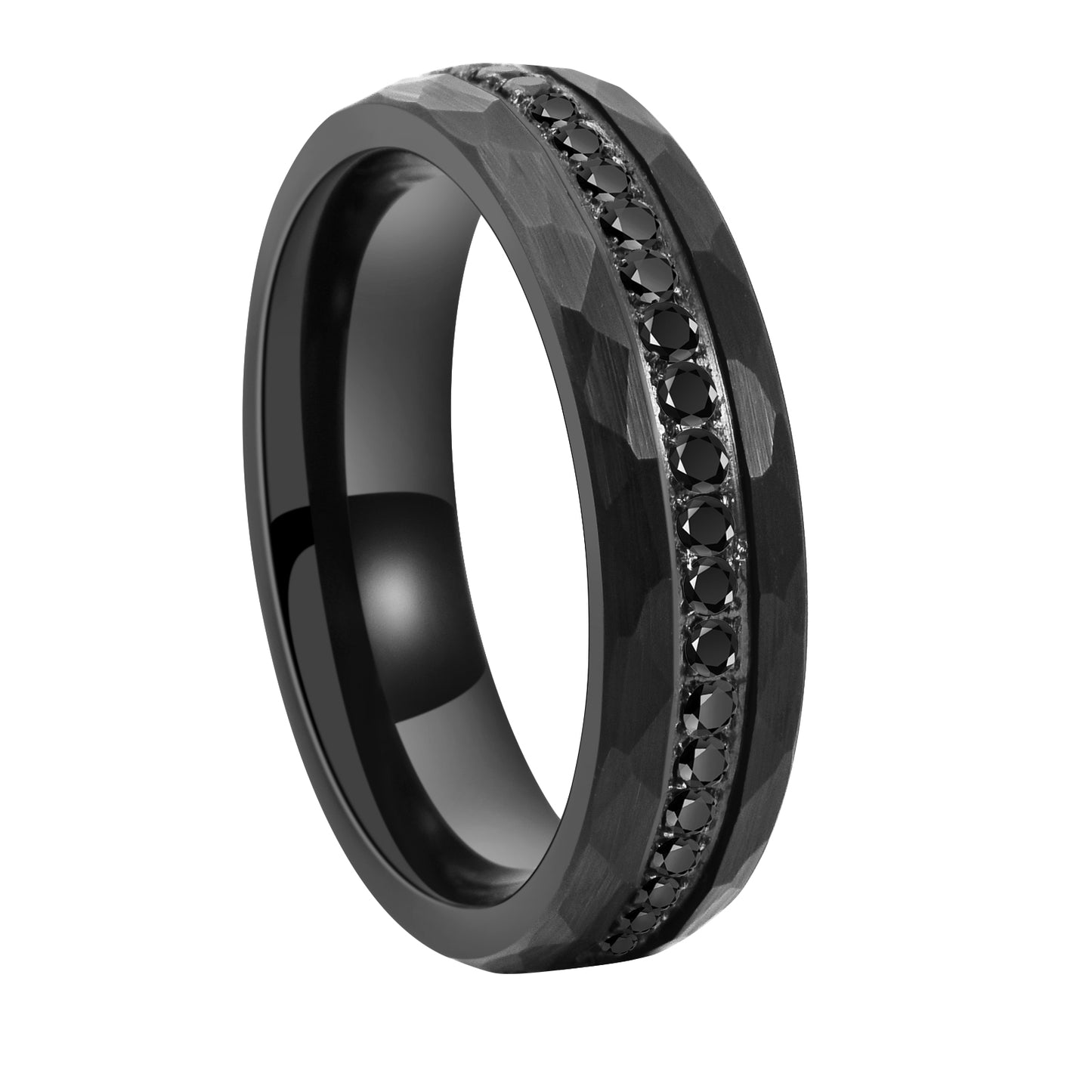Hioleegi Eternity Wedding Bands for Men Women with CZ Zircon Inlay (HI-0201-6MM)