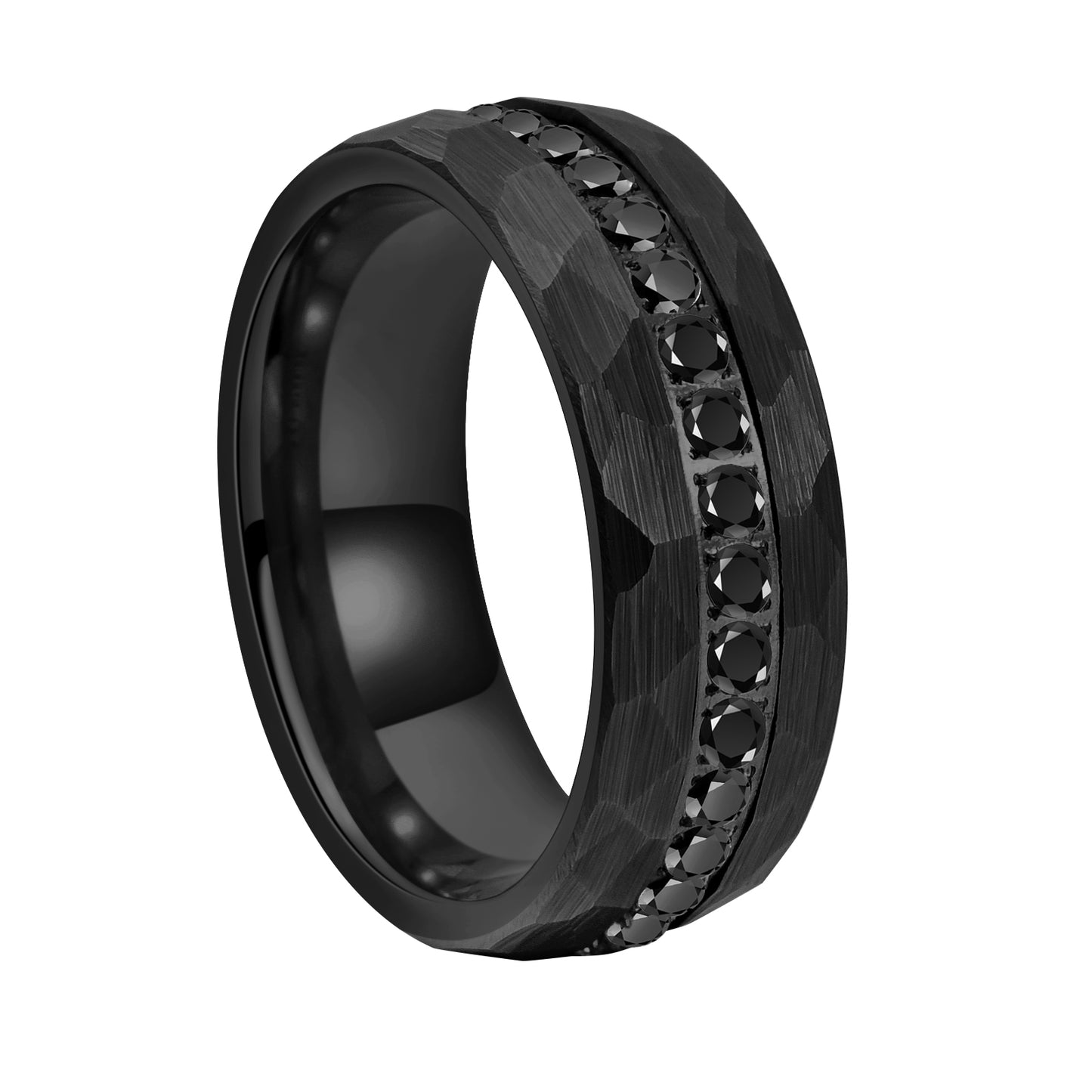 Hioleegi Eternity Wedding Bands for Men Women with CZ Zircon Inlay (HI-0201-8MM)