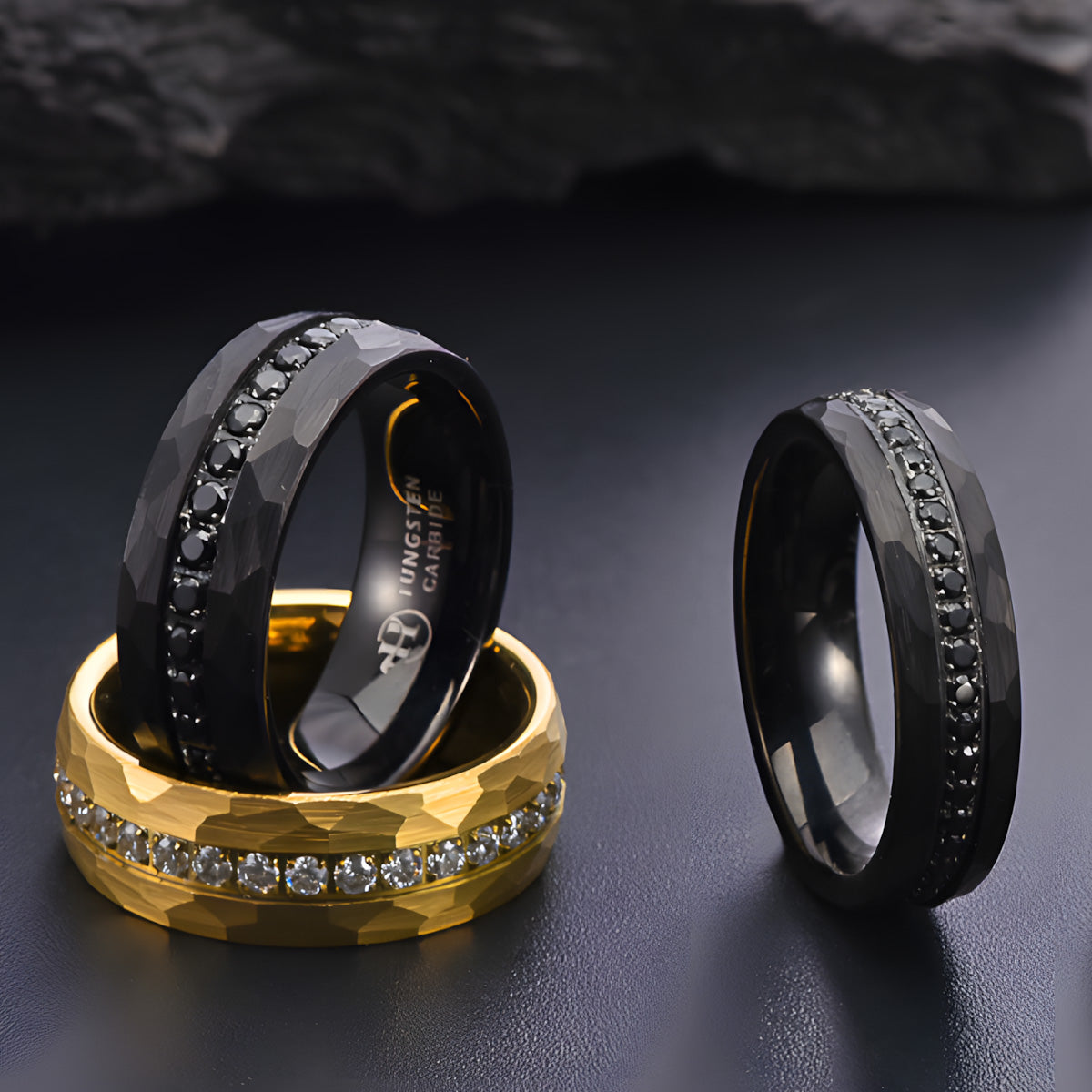 Hioleegi Eternity Wedding Bands for Men Women 8mm